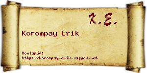 Korompay Erik névjegykártya